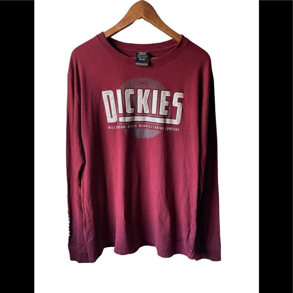 𝅺dickie’s Burgundy long sleeve crew neck t-shirt XL